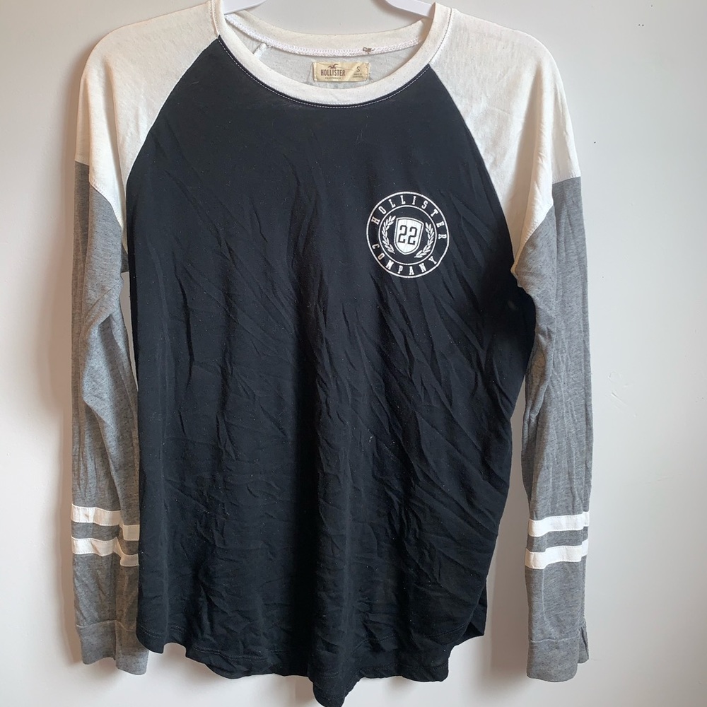 Hollister graphic varsity shirt.
